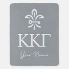 Personalized Kappa Kappa Gamma XL 60x80 Sherpa Throw Blanket Silver Throw Blankets