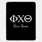 Personalized Phi Chi Theta XL 60x80 Sherpa Throw Blanket Black Throw Blankets