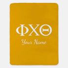 Personalized Phi Chi Theta XL 60x80 Sherpa Throw Blanket Gold Throw Blankets