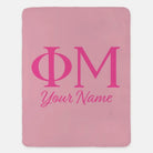 Personalized Phi Mu XL 60x80 Sherpa Throw Blanket Petals Pink Throw Blankets