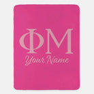 Personalized Phi Mu XL 60x80 Sherpa Throw Blanket Pink Blush Throw Blankets