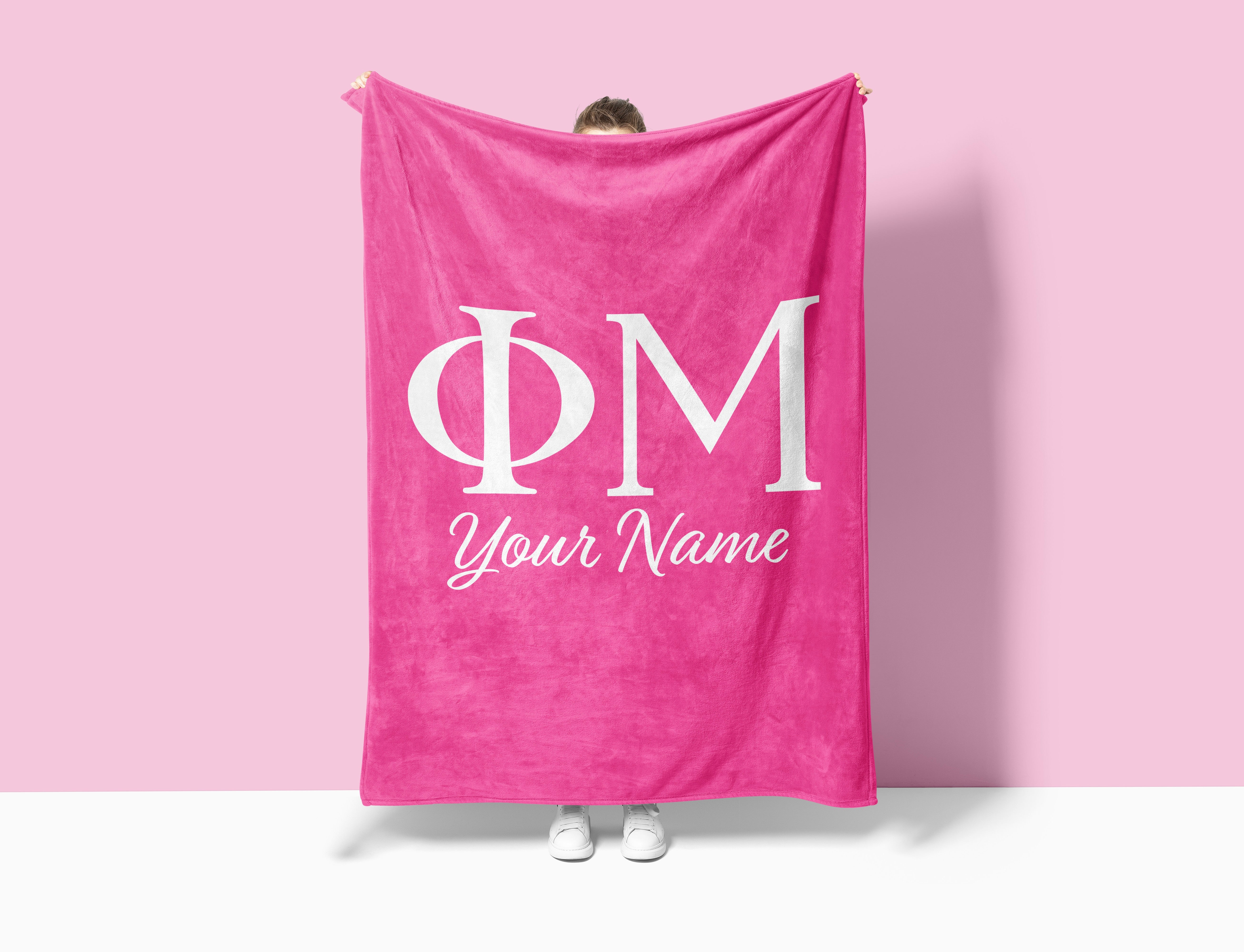 Phi Mu Sherpa Sorority Blanket Personalized XL