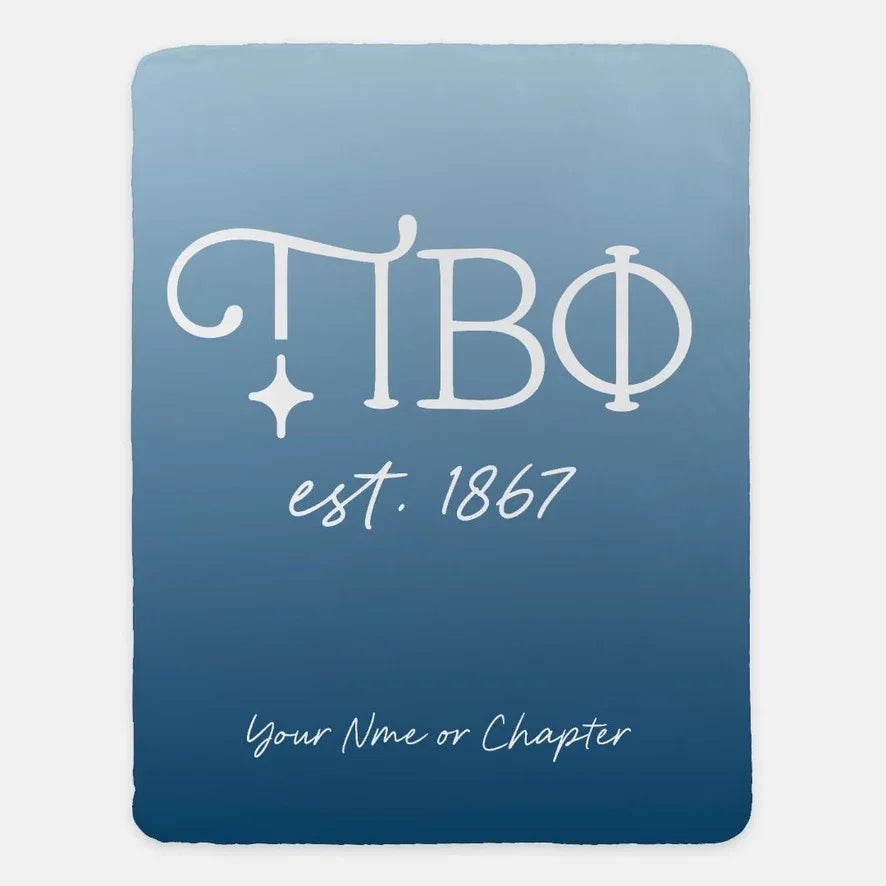 Personalized Beta Phi XL 60x80 Sherpa Throw Blanket - Gradient