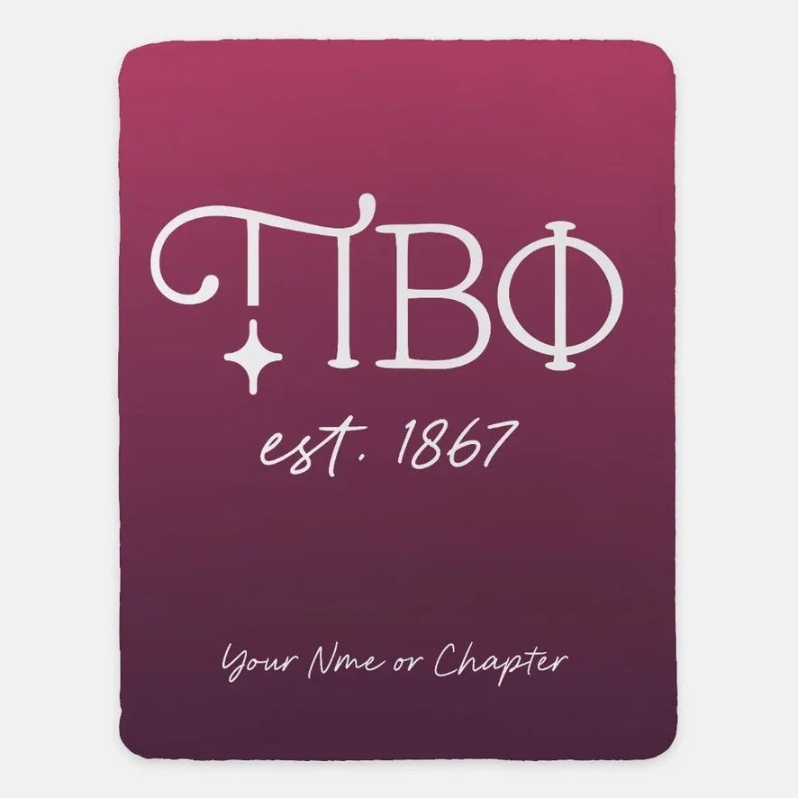 Personalized Pi Beta Phi XL 60x80 Sherpa Throw Blanket - Gradient
