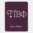 Personalized Pi Beta Phi XL 60x80 Sherpa Throw Blanket Greek Letters Dark Berry