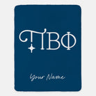 Personalized Pi Beta Phi XL 60x80 Sherpa Throw Blanket Greek Letters Dark Blue