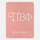 Personalized Pi Beta Phi XL 60x80 Sherpa Throw Blanket Greek Letters Mid Pink