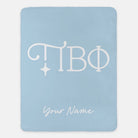 Personalized Pi Beta Phi XL 60x80 Sherpa Throw Blanket Greek Letters Silver Blue