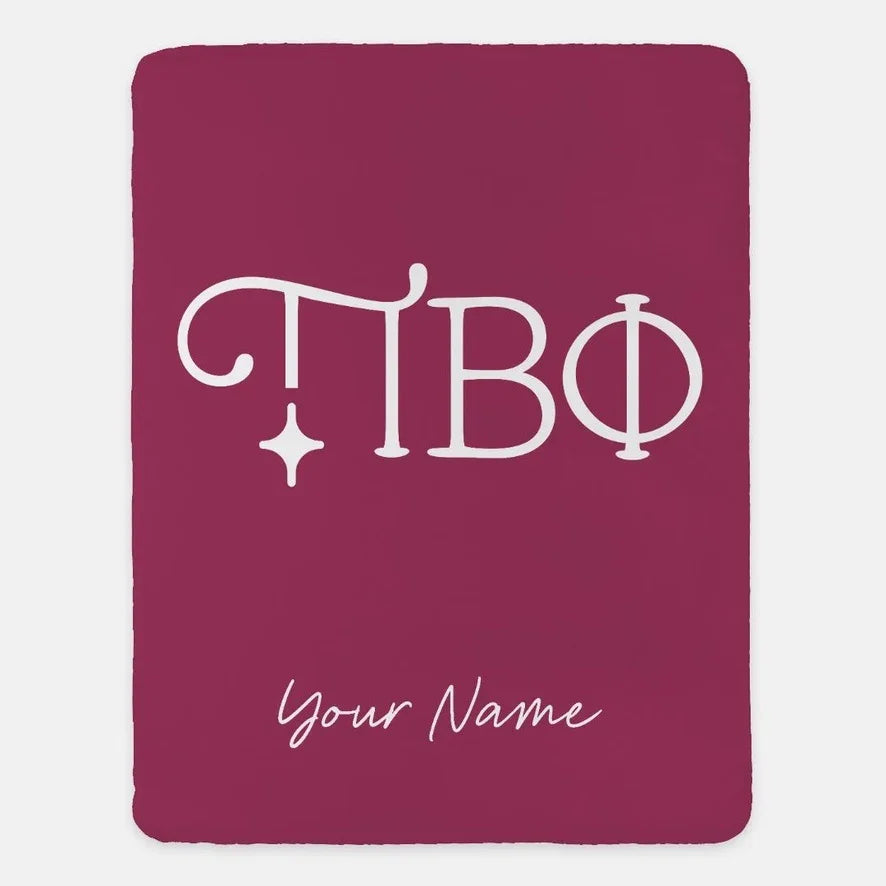Personalized Pi Beta Phi XL 60x80 Sherpa Throw Blanket - Greek Letters