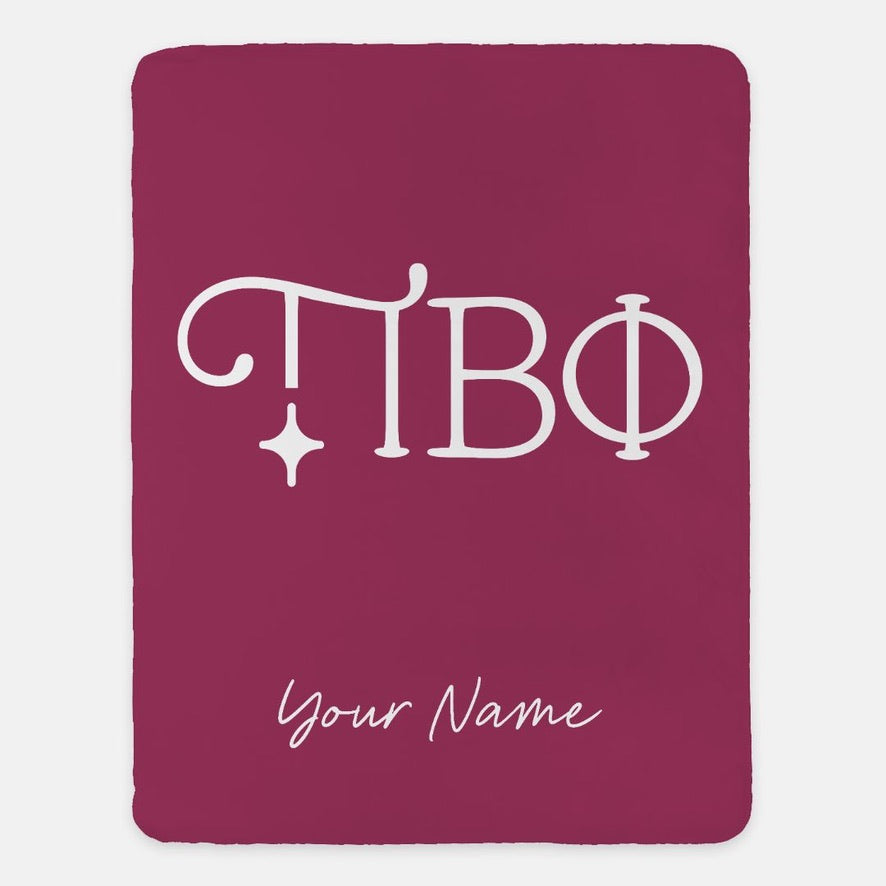 Personalized Pi Beta Phi XL 60x80 Sherpa Throw Blanket - Greek Letters