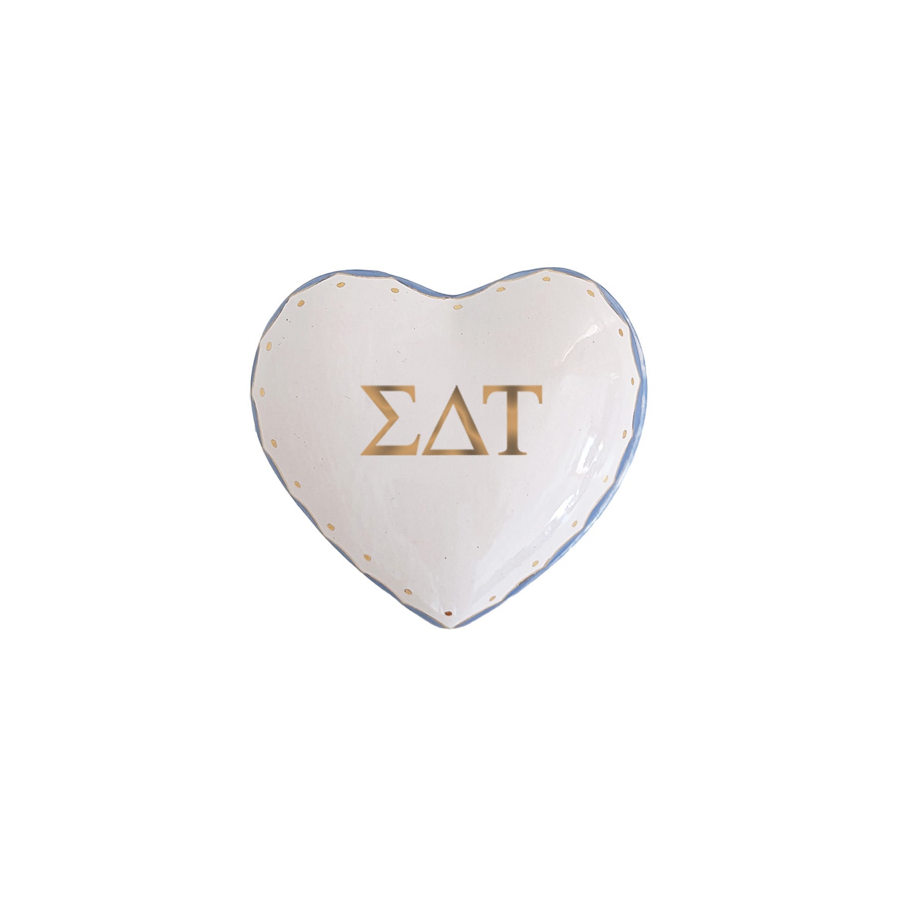 Personalized Sigma Delta Tau Gold Monogrammed Heart Box | Gifts
