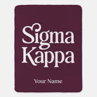 Personalized Sigma Kappa XL 60x80 Sherpa Throw Blanket | Sig Kap Gifts
