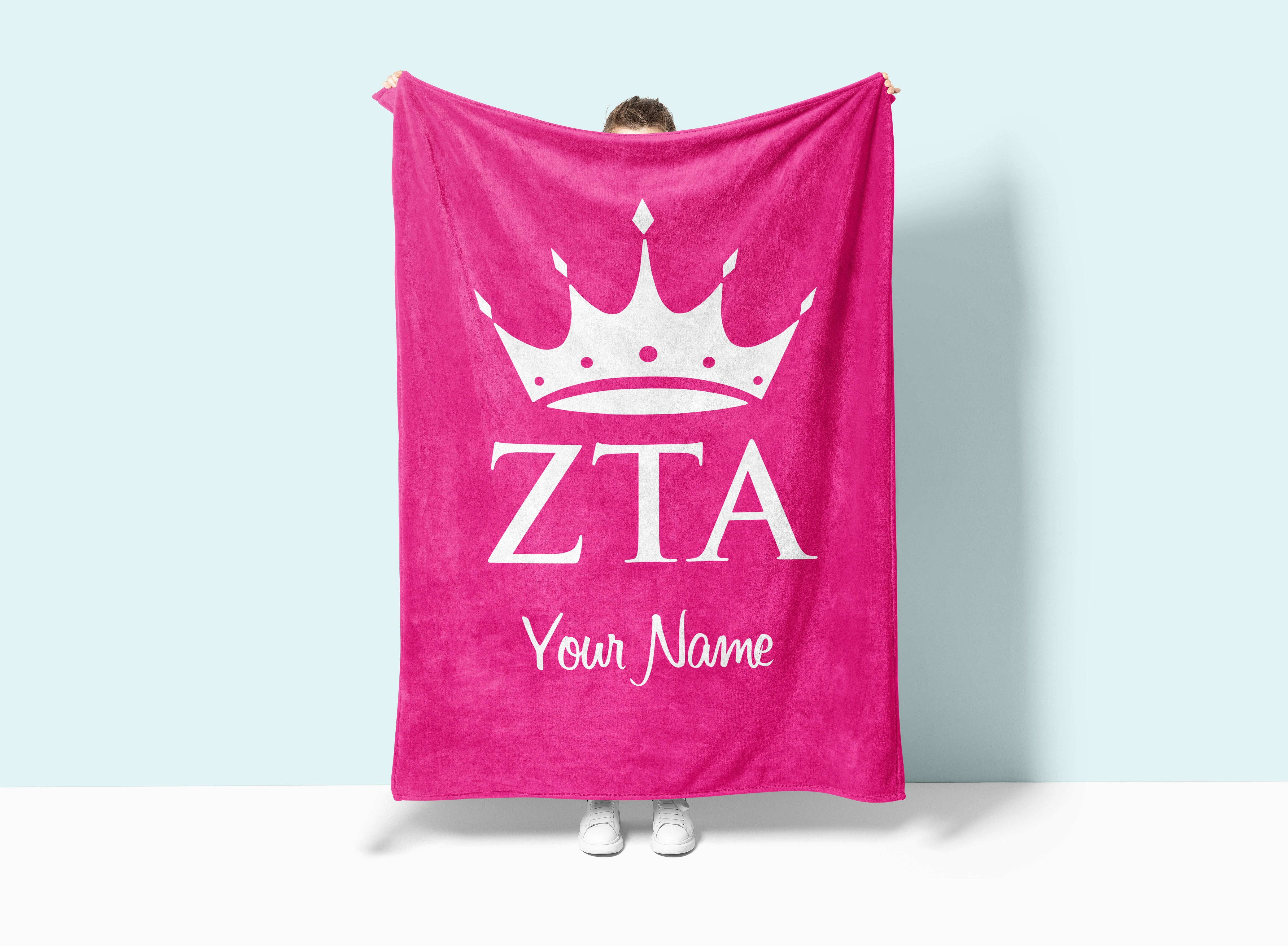 Personalized Zeta Tau Alpha XL 60x80 Sherpa Throw Blanket | Gifts