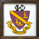 Phi Chi Theta 12x12 Wood Framed Sign - Crest Walnut Stain Wall Art & Signs