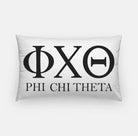 Phi Chi Theta Lumbar Throw Pillow - Greek Letters Black