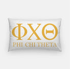 Phi Chi Theta Lumbar Throw Pillow - Greek Letters Gold