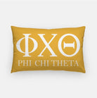 Phi Chi Theta Lumbar Throw Pillow - Knockout Greek Letters Gold