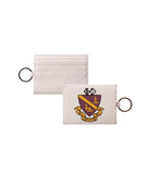Phi Chi Theta Vegan Saffiano Leather Keychain Card Holder - Crest Travel Wallet
