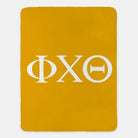 Phi Chi Theta XL 60x80 Sherpa Blanket - Gold Throw Blankets