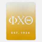 Phi Chi Theta XL 60x80 Sherpa Blanket - Gold Gradient Throw Blankets
