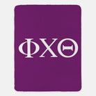 Phi Chi Theta XL 60x80 Sherpa Blanket - Purple Primary Throw Blankets
