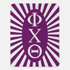 Phi Chi Theta XL 60x80 Sherpa Blanket - Purple Starburst Throw Blankets