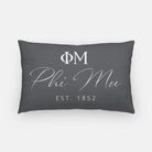Phi Mu 1852 Lumbar Pillow Charcoal