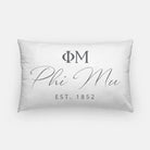 Phi Mu 1852 Lumbar Pillow White Charcoal