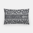 Phi Mu Lumbar Pillow Cover - Little Lions Charcoal 