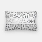 Phi Mu Lumbar Pillow - Little Lions White Charcoal 