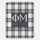 Phi Mu Plaid XL 60x80 Sherpa Throw Blanket Charcoal