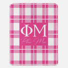 Phi Mu Plaid XL 60x80 Sherpa Throw Blanket Pink