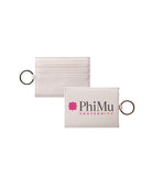 Phi Mu Vegan Saffiano Leather Keychain Card Holder Travel Wallet