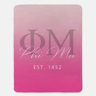 Phi Mu XL 60x80 Sherpa Blanket Gradient Pink Throw Blankets