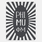 Phi Mu XL 60x80 Sherpa Blanket Starburst Charcoal