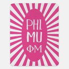 Phi Mu XL 60x80 Sherpa Blanket Starburst Pink