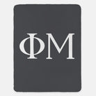 Phi Mu XL 60x80 Sherpa Throw Blanket Charcoal White