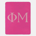 Phi Mu XL 60x80 Sherpa Throw Blanket Pink Blush 