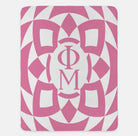 Phi Mu XL 60x80 Sherpa Throw Blanket Pink Tribal Blush