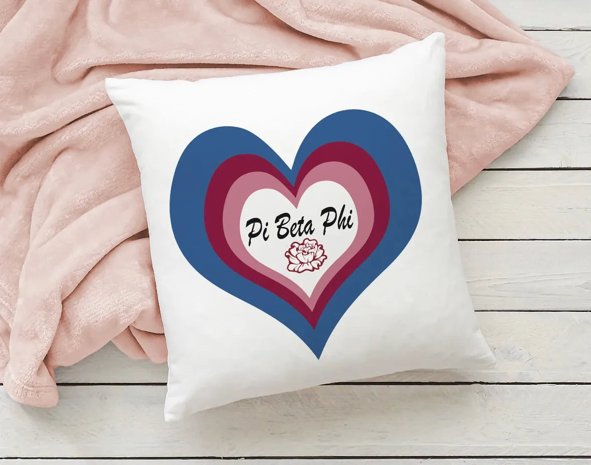 Pi Beta Phi Pillow Cover - Heart 18" | Official Merchandise and Decor | Festive Fit Home