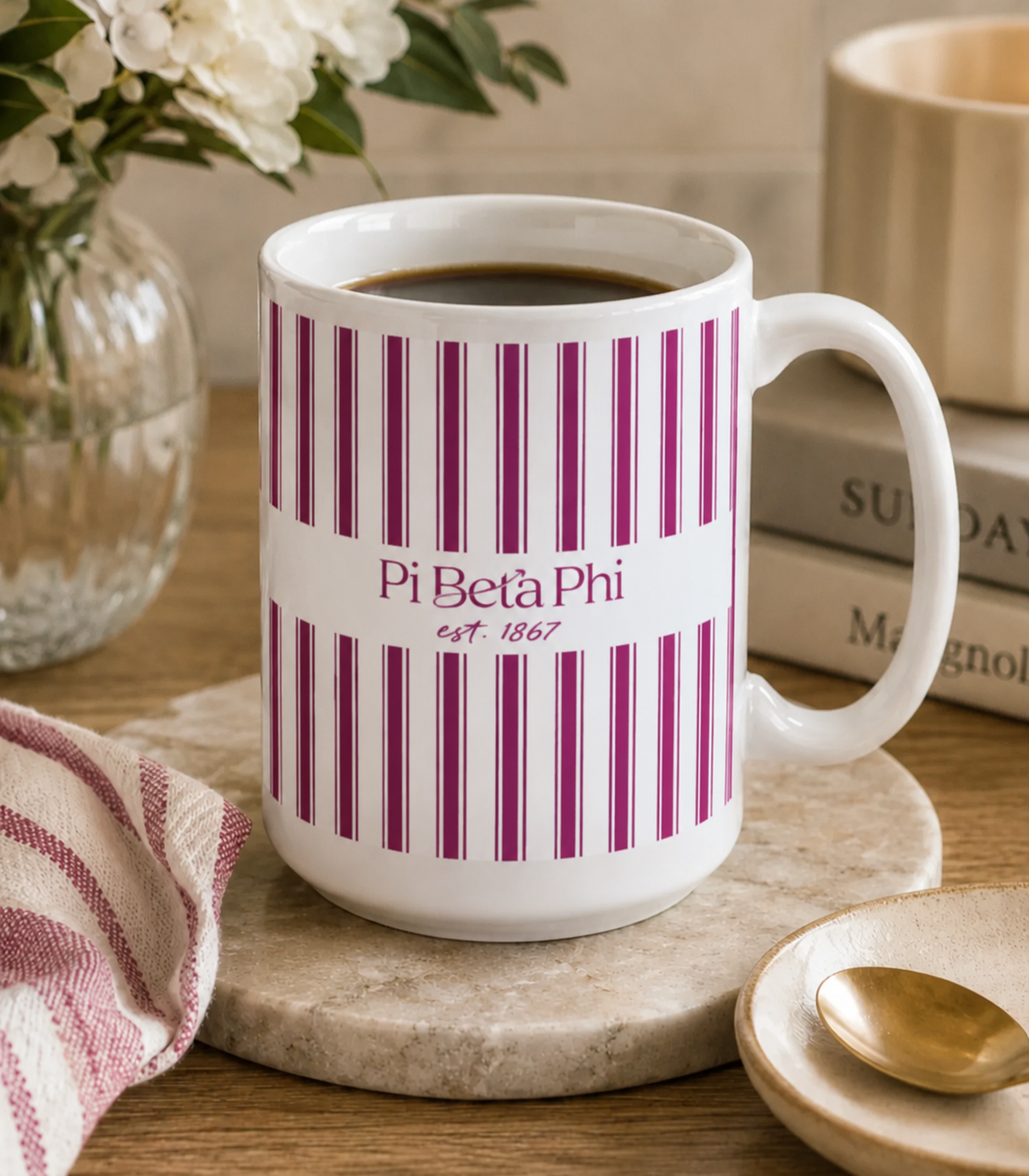 Pi Beta Phi Ceramic Mug 15 oz. - Stripes