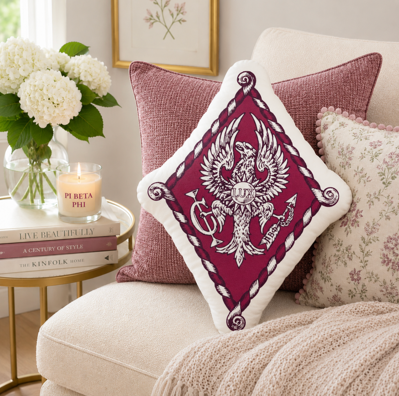 Pi Beta Phi Crest Custom-shaped Throw Pillow
