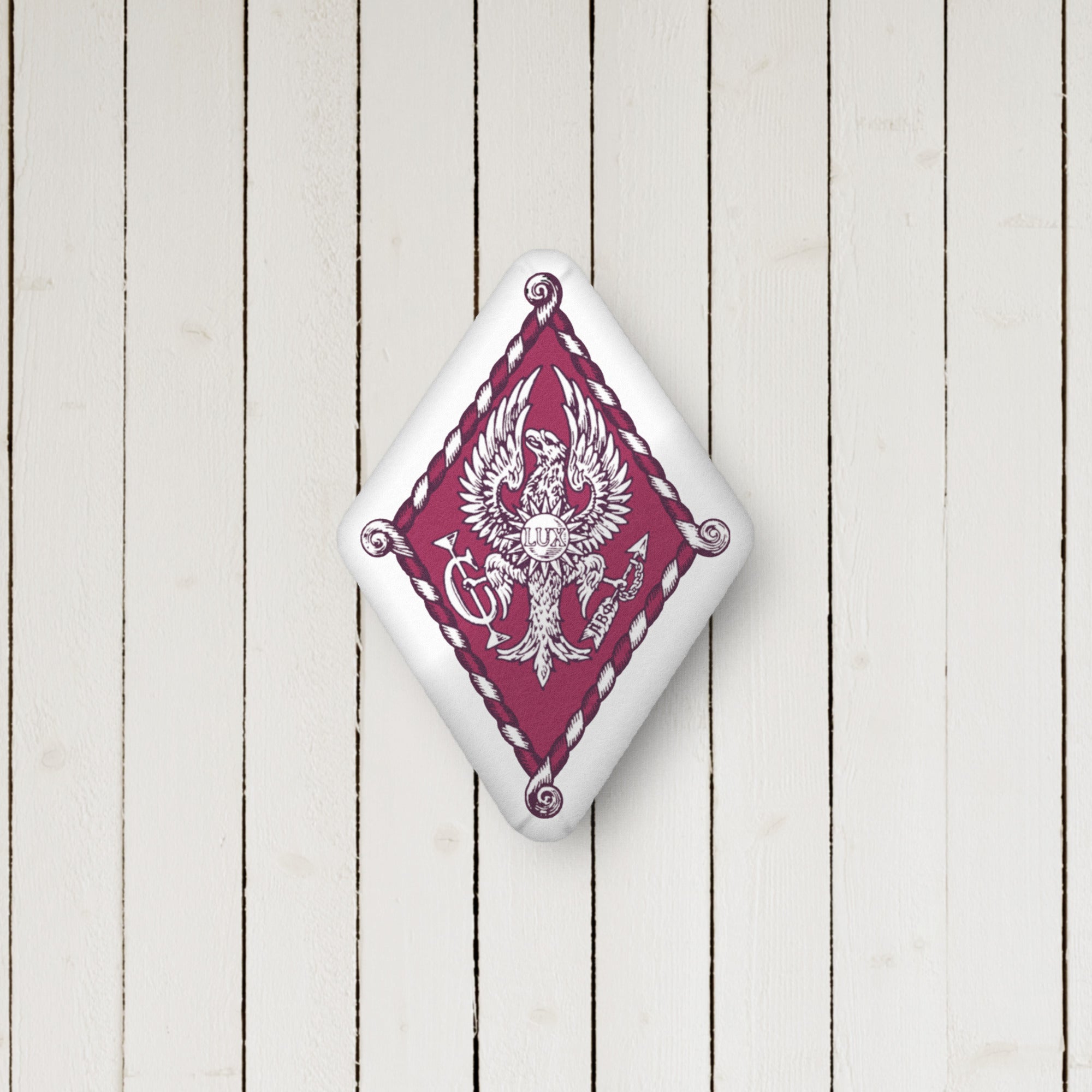 ProdPi Beta Phi Crest Custom-shaped Throw Pillow