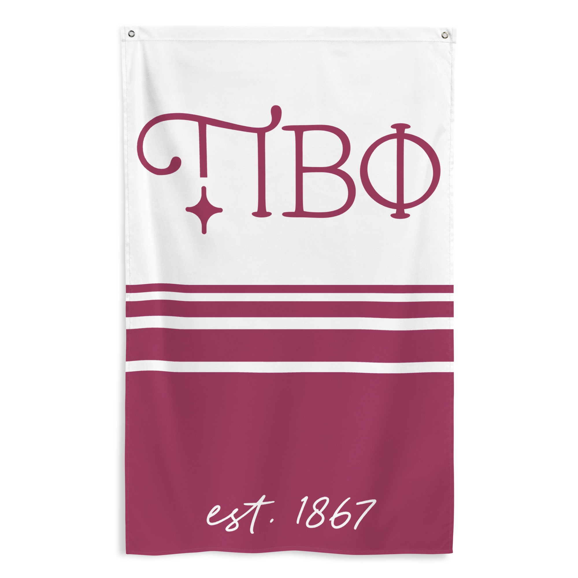 Pi Beta Phi House Flag - Stripes | Pi Phi Dorm Decor | Sorority Gifts