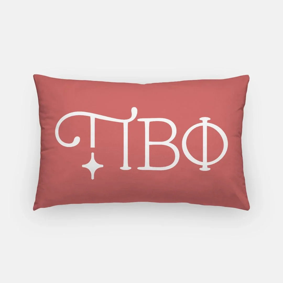 Pi Beta Phi Greek Letters Lumbar Throw Pillow