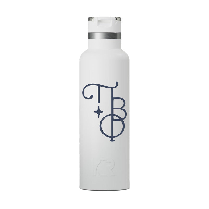 Pi Beta Phi Stacked Greek Letters RTIC 20 oz Ceramic Lined Water Bottle Tumbler UV Print