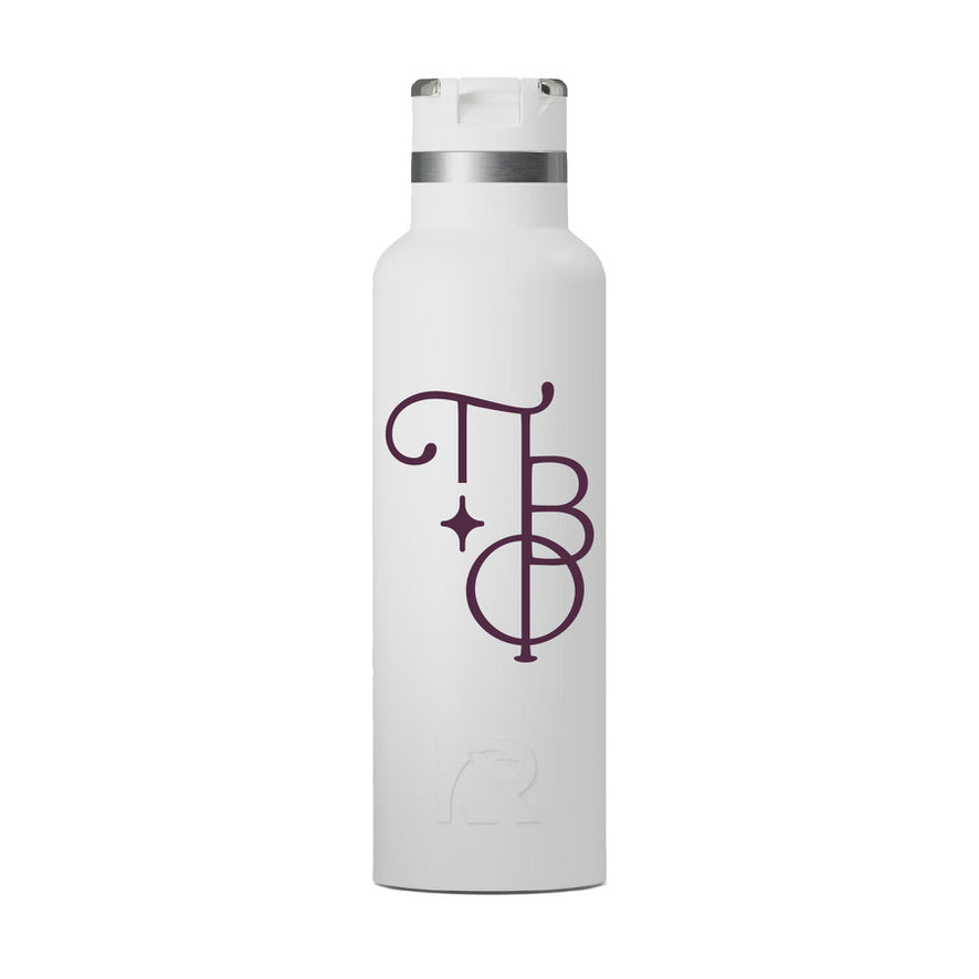 Pi Beta Phi Stacked Greek Letters RTIC 20 oz Ceramic Lined Water Bottle Tumbler UV Print