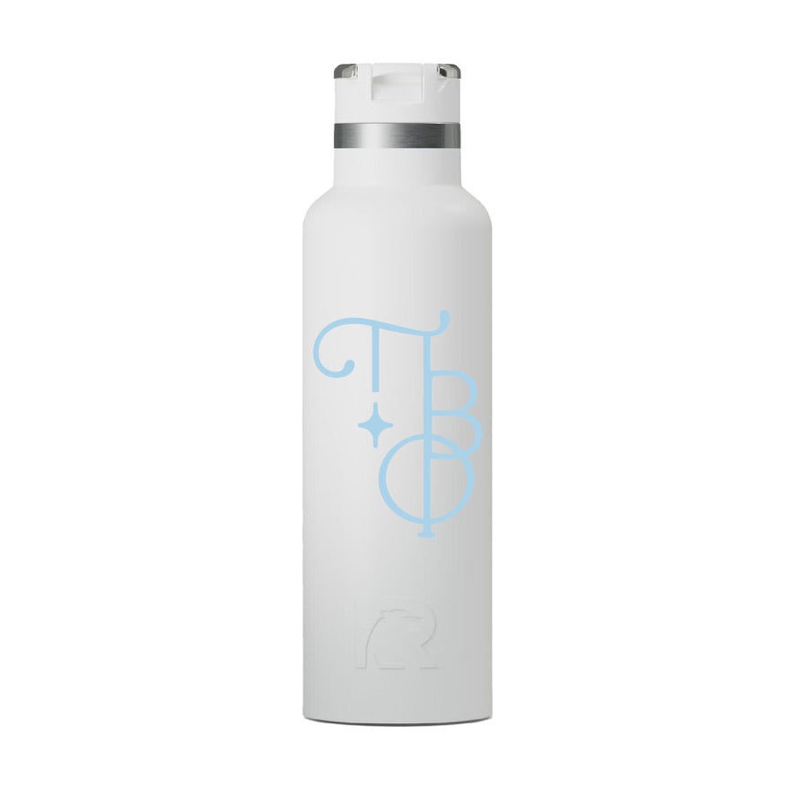 Pi Beta Phi Stacked Greek Letters RTIC 20 oz Ceramic Lined Water Bottle Tumbler UV Print