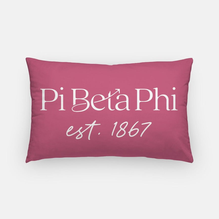 Pi Beta Phi Traditional 1867 Throw Pillow | Pi Phi Big Little Gifts
