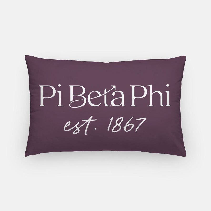 Pi Beta Phi Traditional 1867 Throw Pillow | Pi Phi Big Little Gifts